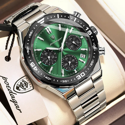 POEDAGAR Chrono Steel Watch