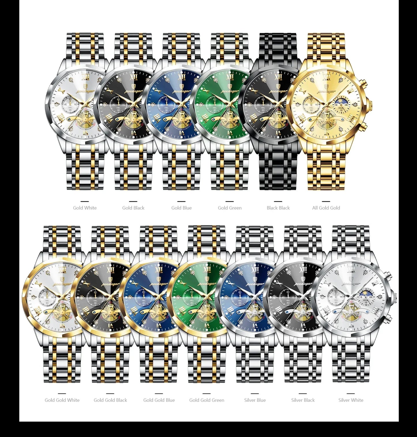 POEDAGAR Chrono Classic Watch