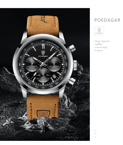 POEDAGAR Classic Chronograph Watch