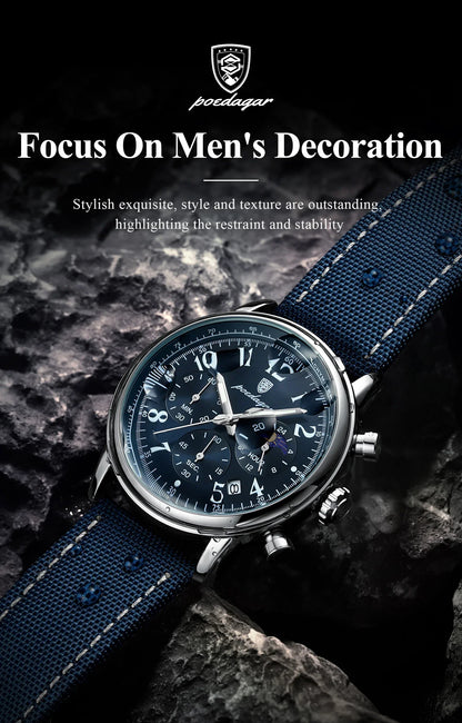 POEDAGAR Tactical Chronograph Watch