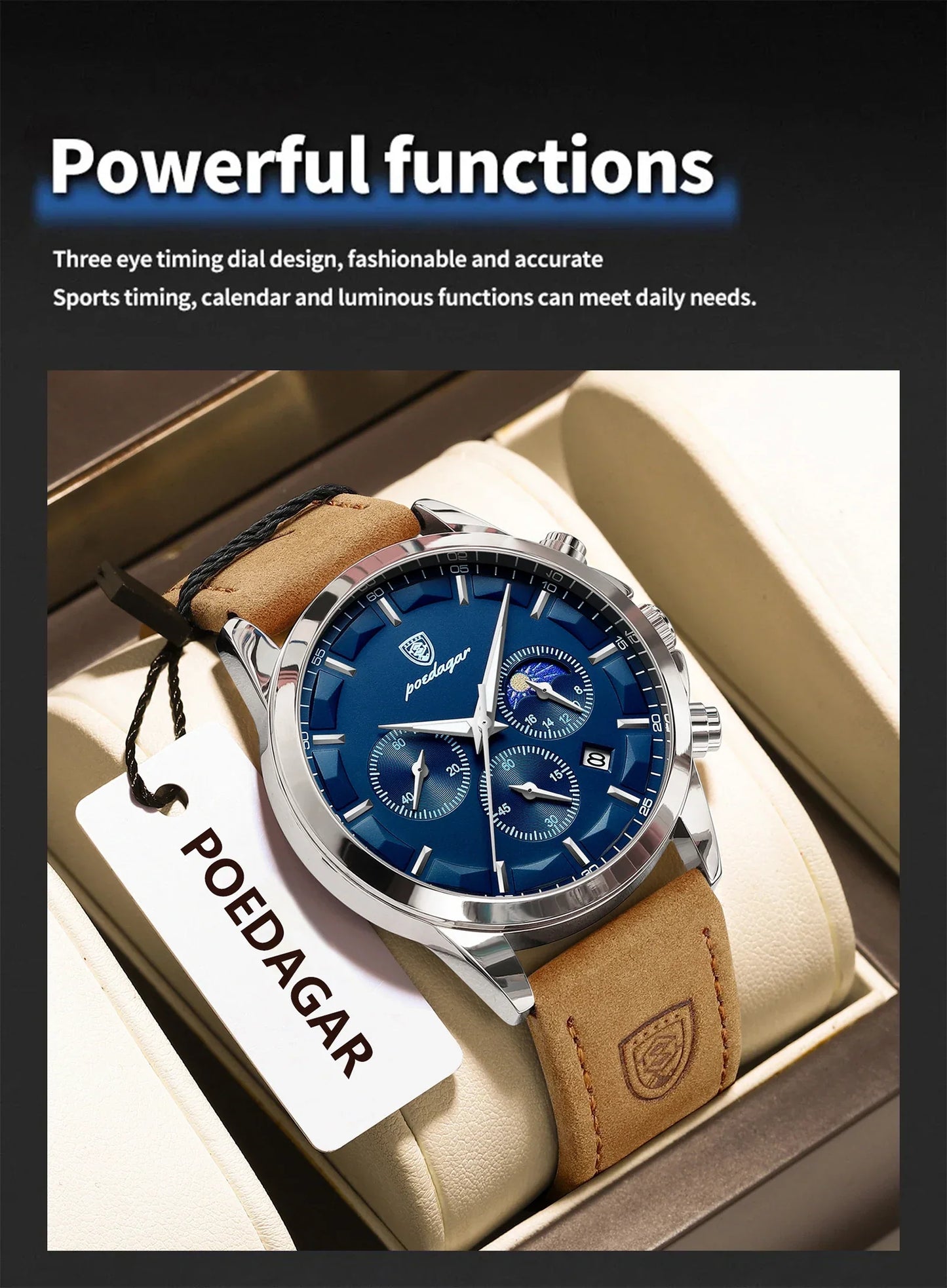 POEDAGAR Vanguard Chronographenuhr