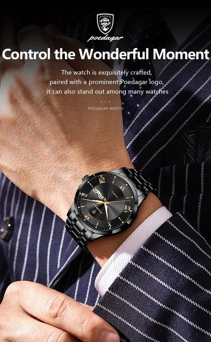 POEDAGAR Classic Day-Date Watch