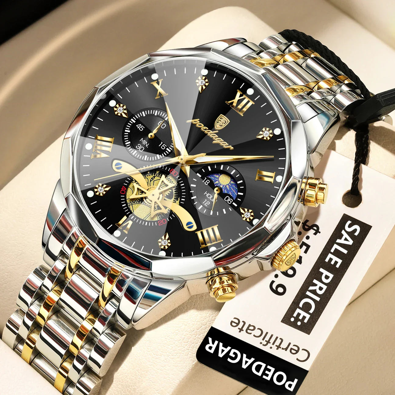POEDAGAR Chrono Classic Watch
