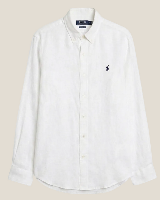 Ralph Lauren Hemd aus Leinen-Remi-Mischung, Weiß