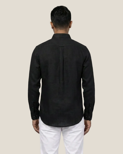 Ralph Lauren Leinen/Remi-Mischgewebe Hemd, Schwarz