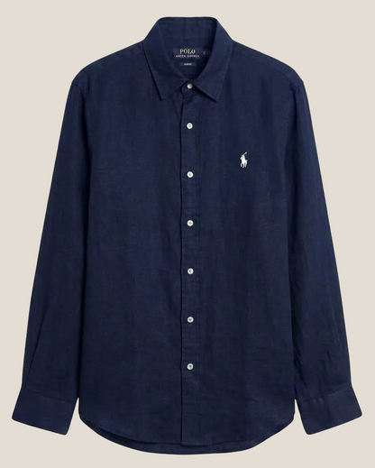 Ralph Lauren Leinen/Remi Mischgewebe Hemd, Marine