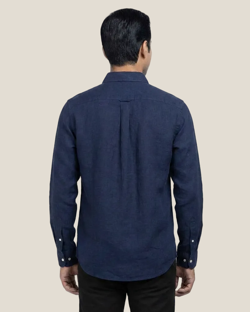 Ralph Lauren Leinen/Remi Mischgewebe Hemd, Marine