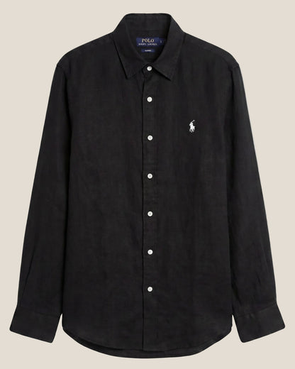 Ralph Lauren Leinen/Remi-Mischgewebe Hemd, Schwarz