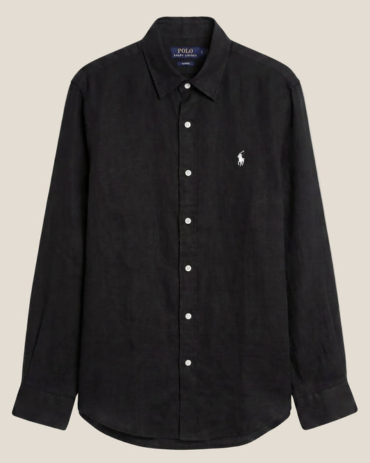 Ralph Lauren Leinen/Remi-Mischgewebe Hemd, Schwarz