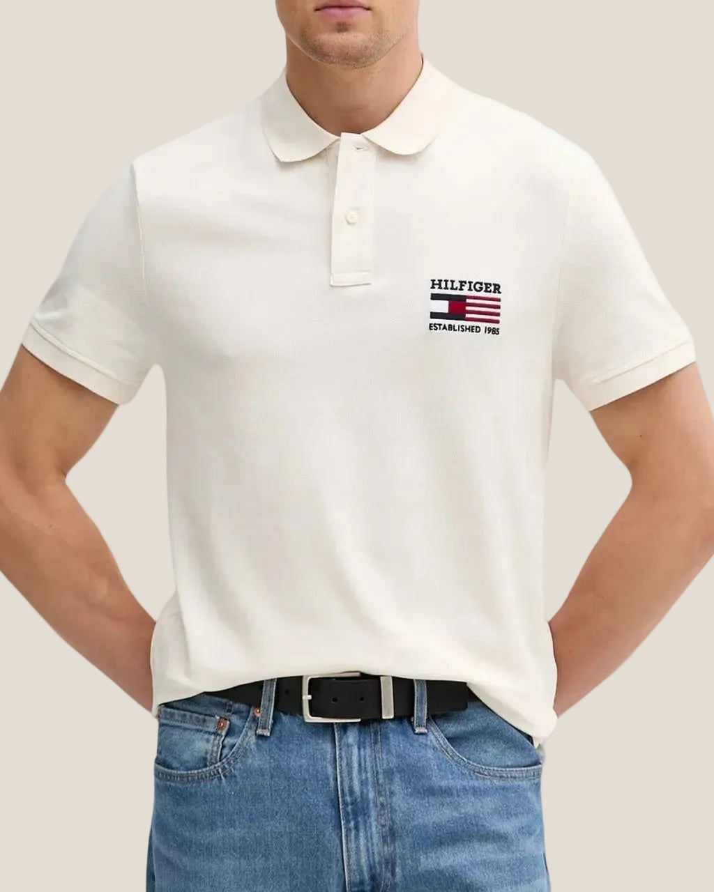 Polo Maniche Corte Bandiera Ricamata