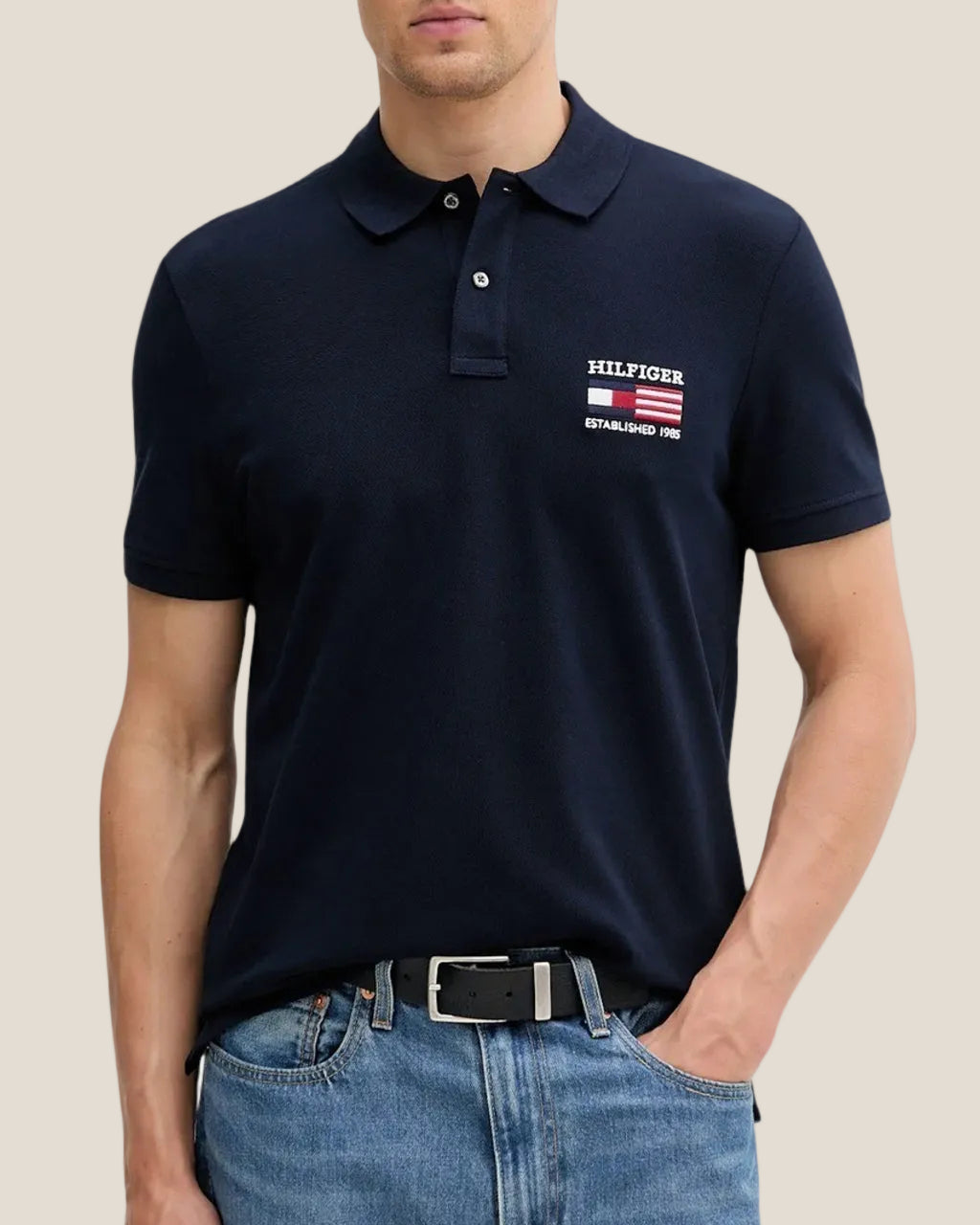 Polo-Shirt mit gestickter Flagge