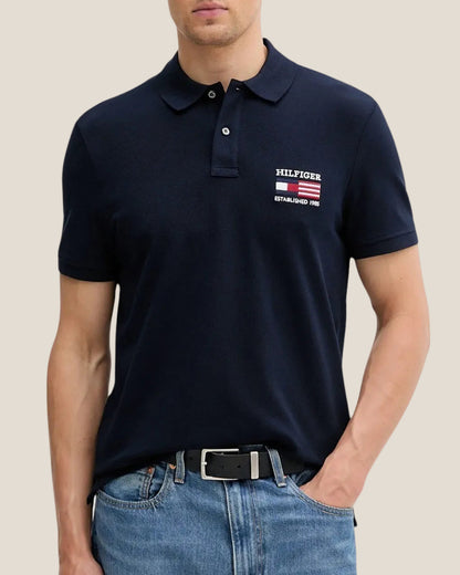 Polo-Shirt mit gestickter Flagge