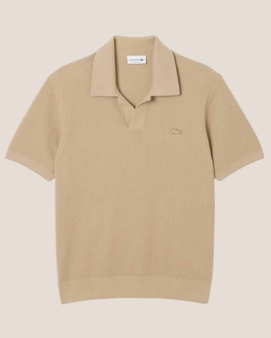 Lacoste Cotton Blend Open Polo Collar Sweater
