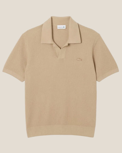 Lacoste Cotton Blend Open Polo Collar Sweater