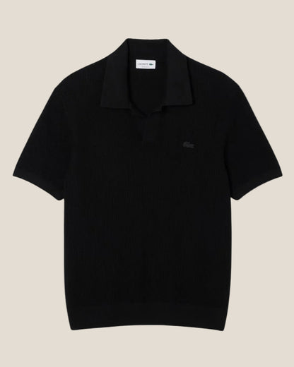Lacoste Cotton Blend Open Polo Collar Sweater