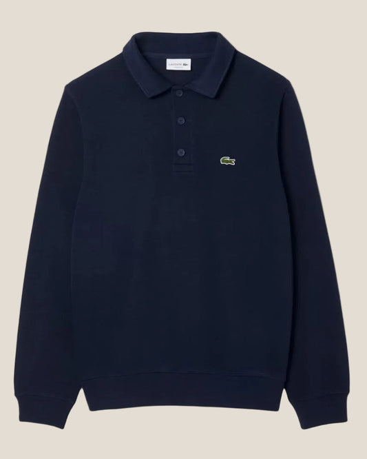 Lacoste Ribbed Cotton Polo Collar Sweatshirt