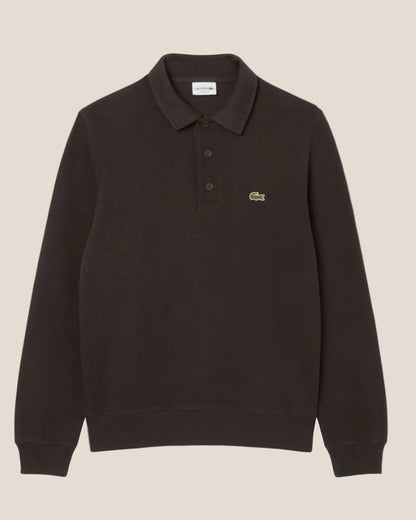 Lacoste Ribbed Cotton Polo Collar Sweatshirt