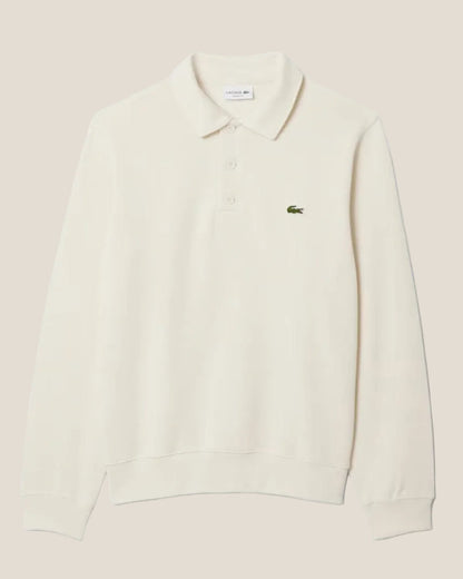 Lacoste Ribbed Cotton Polo Collar Sweatshirt