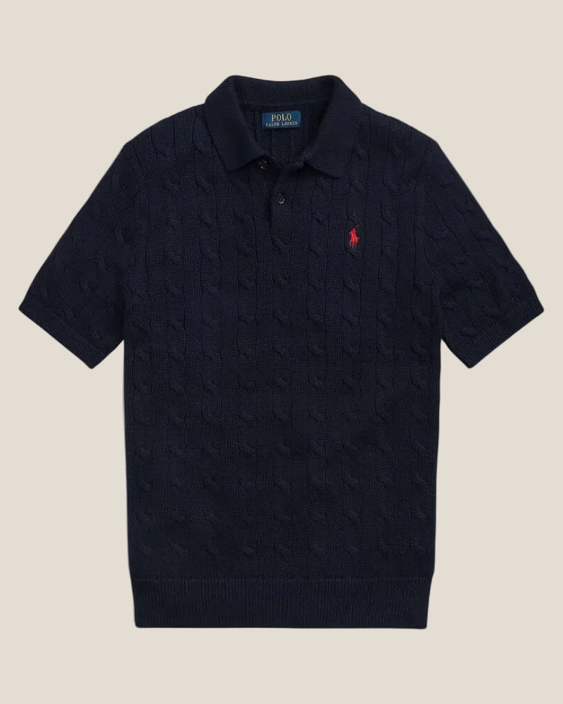 Ralph Lauren Pullover mit Polokragen aus Baumwolle und Zopfmuster