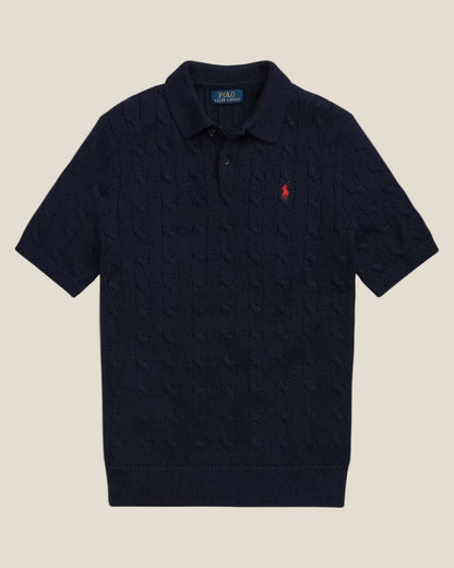 Ralph Lauren Pullover mit Polokragen aus Baumwolle und Zopfmuster