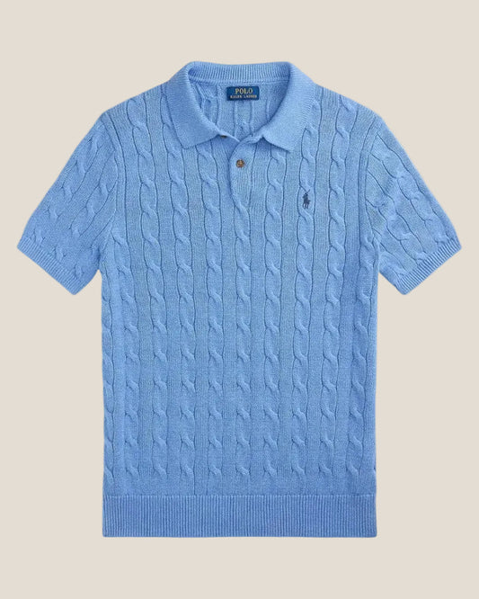 Ralph Lauren Pullover mit Polokragen aus Baumwolle und Zopfmuster