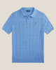 Ralph Lauren Cable-Knit Cotton Polo-Collar Sweater