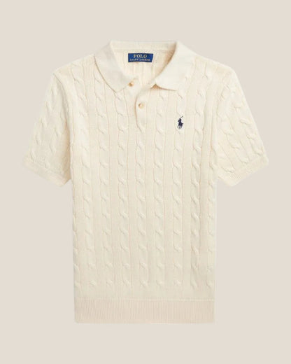 Ralph Lauren Pullover mit Polokragen aus Baumwolle und Zopfmuster