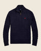 Ralph Lauren Chunky Cable-Knit Cotton Quarter-Zip Sweater